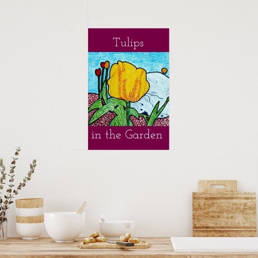 Tulpen in de tuin Poster (Keuken)