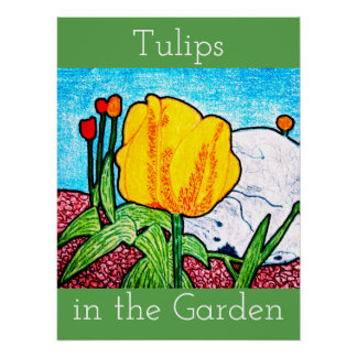 Tulpen in de Tuin Poster
