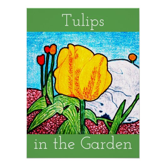 Tulpen in de Tuin Poster (Voorkant)