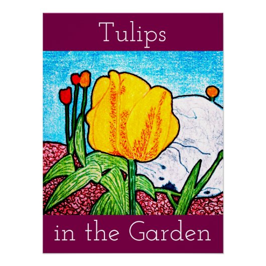 Tulpen in de Tuin Poster (Voorkant)