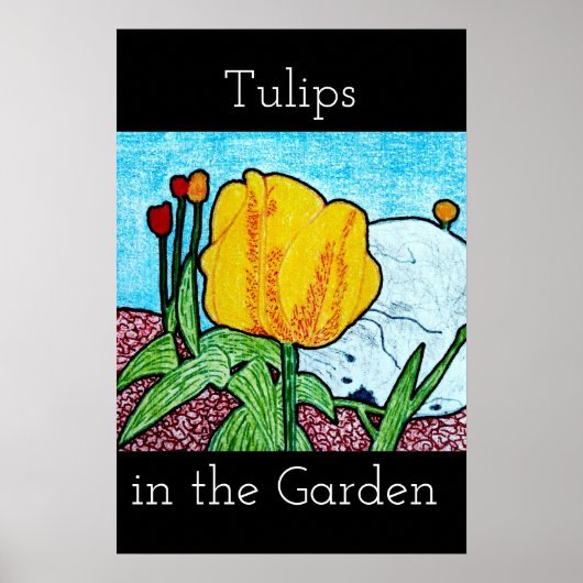 Tulpen in de Tuin Poster (Voorkant)
