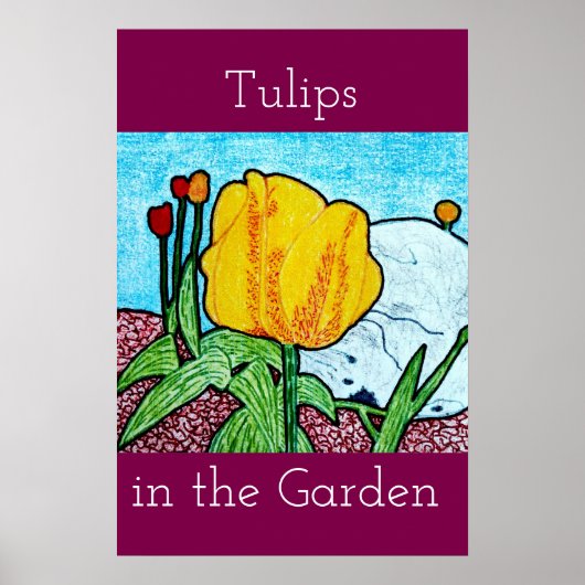 Tulpen in de Tuin Poster (Voorkant)