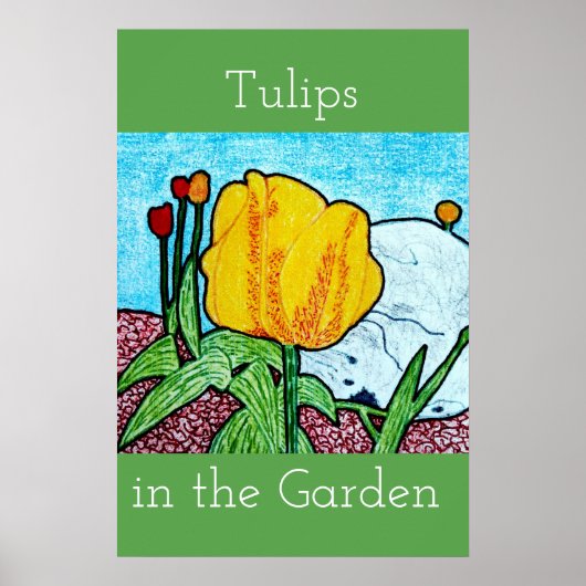Tulpen in de Tuin Poster (Voorkant)