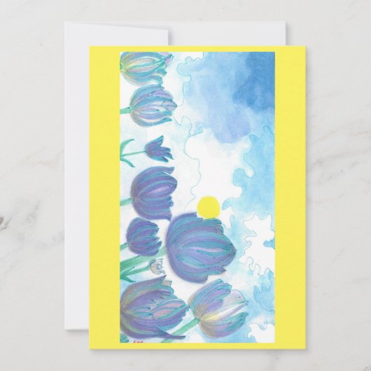 Tulpen in de Waterverf van de zon Bedankkaart (Voorkant)