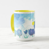 Tulpen in de waterverf van de zon mok (Voorkant links)