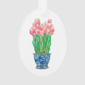 Tulpen in Delft Pot Ornament (achterkant)