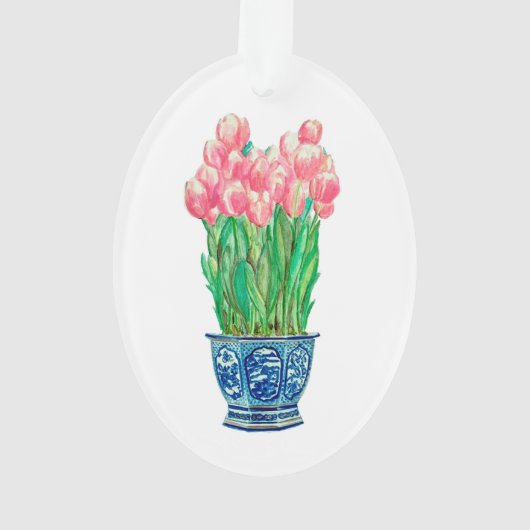 Tulpen in Delft Pot Ornament (achterkant)