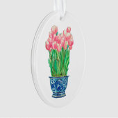 Tulpen in Delft Pot Ornament (voorkant)