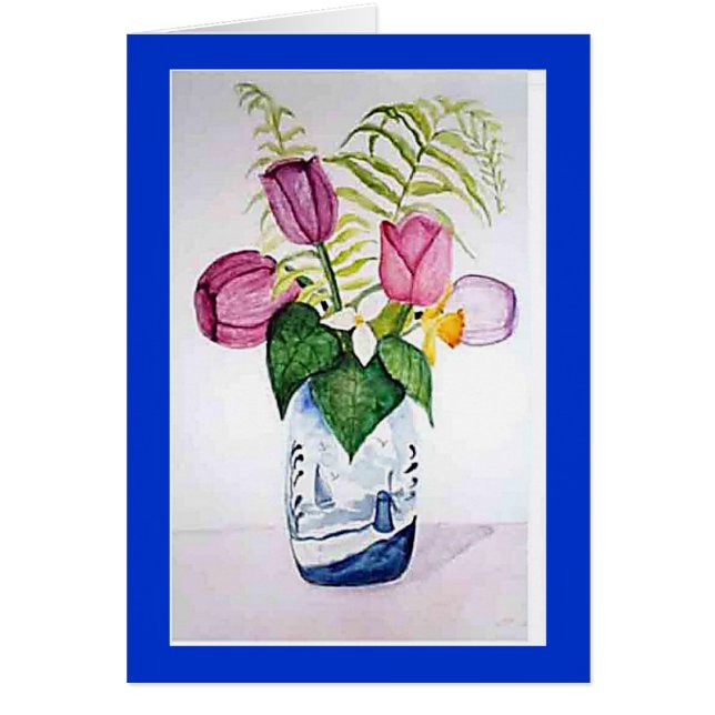 "Tulpen in Delft Vase" (Voorkant)