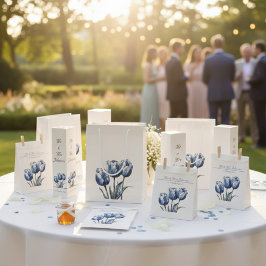 Tulpen in Delfts Blauw aanpasbaar Bedankzakje