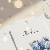 Tulpen in Delfts Blauw aanpasbaar Cadeaulabel