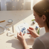 Tulpen in Delfts Blauw aanpasbaar Cadeaulabel