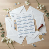 Tulpen in Delfts Blauw aanpasbaar Etiket