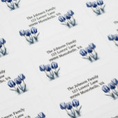 Tulpen in Delfts Blauw aanpasbaar Label
