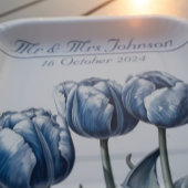 Tulpen in Delfts Blauw aanpasbaar Papieren Bordje