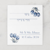 Tulpen in Delfts Blauw aanpasbaar Plaatskaartje (Buitenkant ongevouwen)