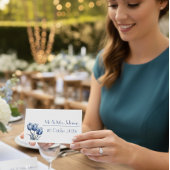 Tulpen in Delfts Blauw aanpasbaar Plaatskaartje