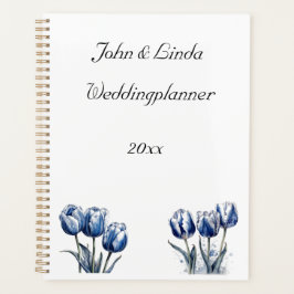 Tulpen in Delfts Blauw, aanpasbaar Planner