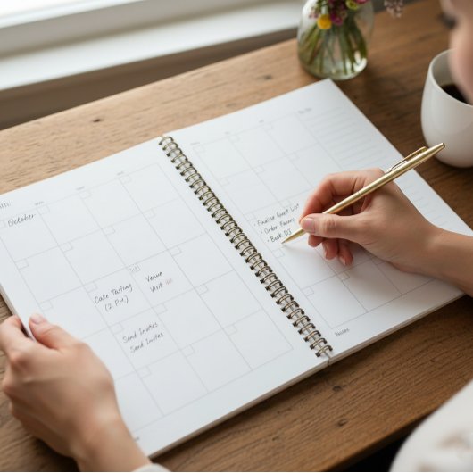 Tulpen in Delfts Blauw, aanpasbaar  Planner