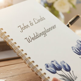 Tulpen in Delfts Blauw, aanpasbaar Planner