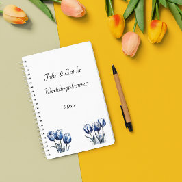 Tulpen in Delfts Blauw, aanpasbaar Planner
