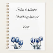 Tulpen in Delfts Blauw, aanpasbaar  Planner (Voorkant)