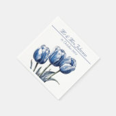 Tulpen in Delfts Blauw aanpasbaar Servet (Hoek)