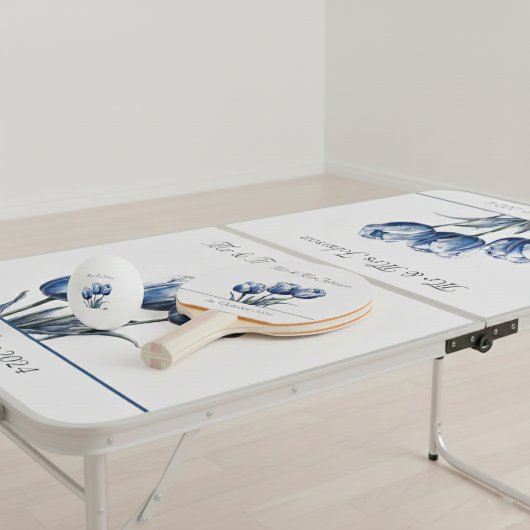 Tulpen in Delfts Blauw aanpasbaar Tafeltennisbatje