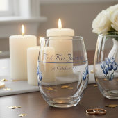 Tulpen in Delfts Blauw aanpasbaar Wijnglas Zonder Voet