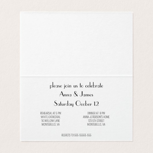 Tulpen in Delfts Blauw aanpasbare kaart (Binnenkant ongevouwen)