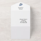 Tulpen in Delfts Blauw All In One Uitnodiging (Buitenkant)