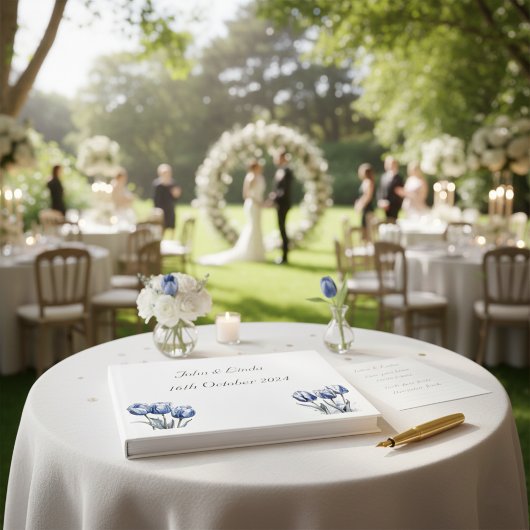 Tulpen in Delfts Blauw Gastenboek