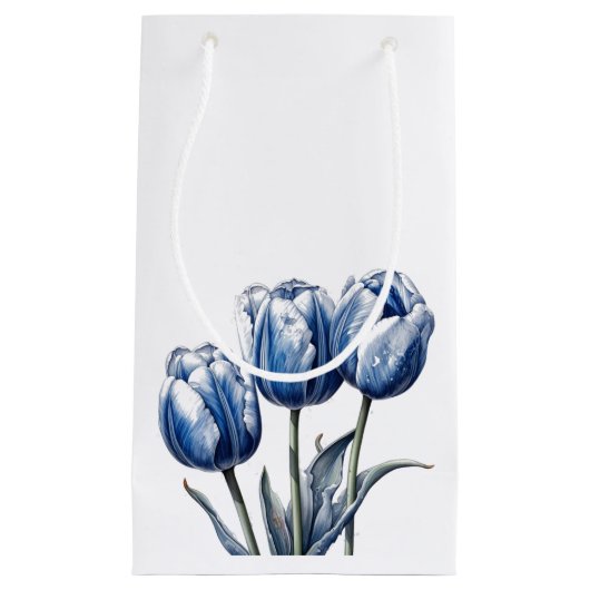 Tulpen in Delfts Blauw Klein Cadeauzakje (Voorkant)