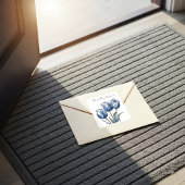 Tulpen in Delfts Blauw, op maat gemaakt Vierkante Sticker