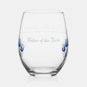 Tulpen in Delfts Blauw, op maat Wijnglas Zonder Voet (Voorkant)