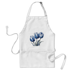 Tulpen in Delfts Blauw Standaard Schort
