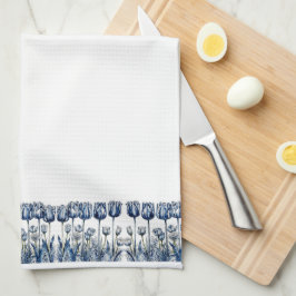 Tulpen in Delfts Blauw Theedoek