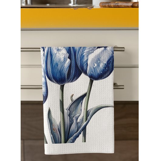 Tulpen in Delfts Blauw Theedoek