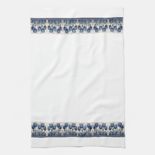 Tulpen in Delfts Blauw Theedoek
