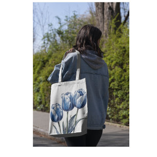 Tulpen in Delfts Blauw Tote Bag