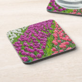 Tulpen in drie kleuren harde plastic onderzetters (Linkerzijde)