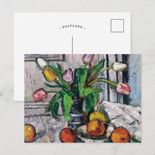 Tulpen in een blauwe vaas | George Leslie Hunter Briefkaart (Voorkant / Achterkant)