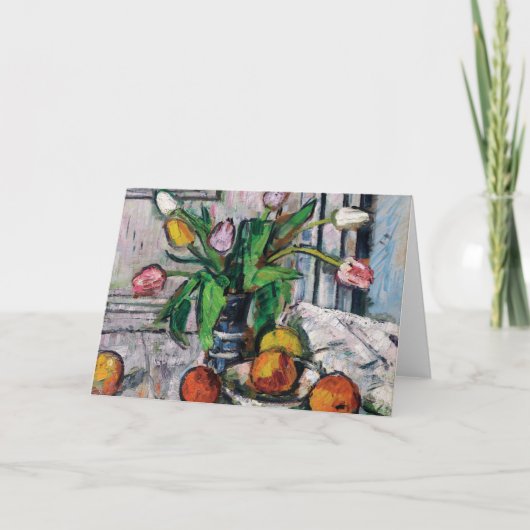 Tulpen in een blauwe vaas | George Leslie Hunter Kaart (Voorkant)