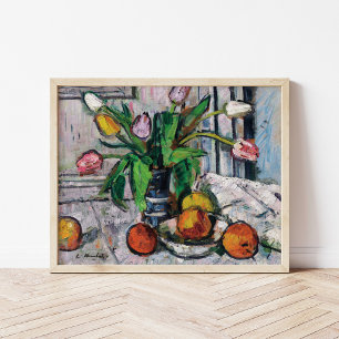 Tulpen in een blauwe vaas   George Leslie Hunter Poster