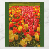 TULPEN IN EEN PARK WIJN OF MOUSSERENDE WIJN FLES L WIJN ETIKET (Enkel label)