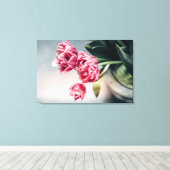 Tulpen in een vaas 2 canvas afdruk (Insitu (Houten vloer))