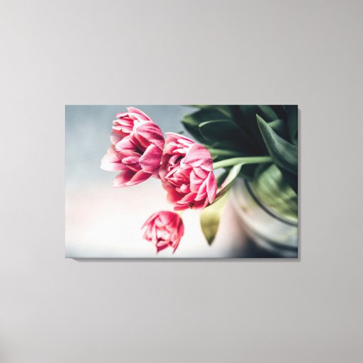 Tulpen in een vaas 2 canvas afdruk (Voorkant)