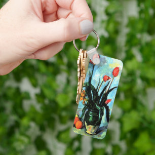 Tulpen in een vaas door Paul Cezanne, Vintage Art Sleutelhanger