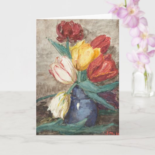 Tulpen in een vaas  kaart (Orchidee)