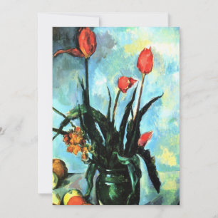 Tulpen in een vaas van Paul Cezanne, Vintage Kunst